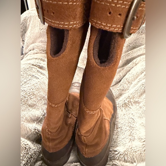 The North Face Brown Leather Tall Riding Hiking Winter Boots Size 7 - Picture 5 of 9